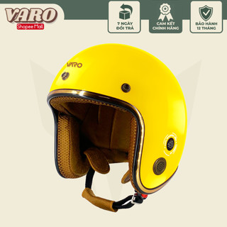 Mũ bảo hiểm 3/4 Ruby VARO viền đồng, lót nâu cao cấp BH 12 tháng - tặng lưỡi trai