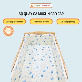 Quây Cũi Cho Bé GOLDCAT Và Ga Bọc Đệm, Chất Liệu Xô Muslin Cao Cấp, Đa Dạng Kích Thước, Màu Sắc Ngộ Nghĩnh
