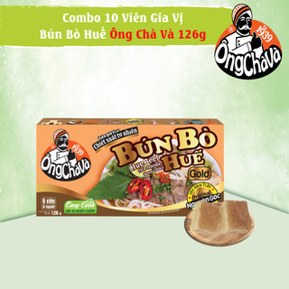 Combo 10 Hộp Gia Vị Viên Bún Bò Huế Ông Chà Và 126g (Hue Beef Rice Noodle Soup Cubes)