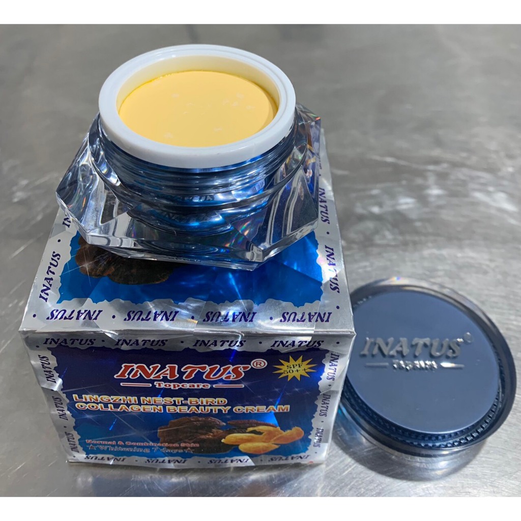 Kem INATUS dưỡng trắng da linh chi - tổ yến - collgen 15g (xanh)