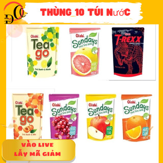 Thùng 10 Túi Nước Oishi Sundays/ T Rexx/ Tea Go / 200ML nhiều hương vị trái cây❤️ Live freeship ❤️ Shop Bách Hoá Đô