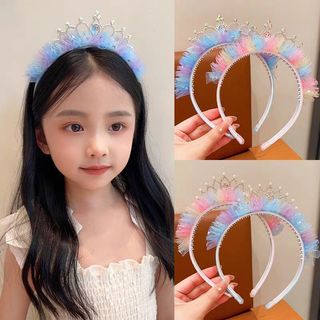 Bờm bé gái gắn vương miện xinh, bờm công chúa bé gái