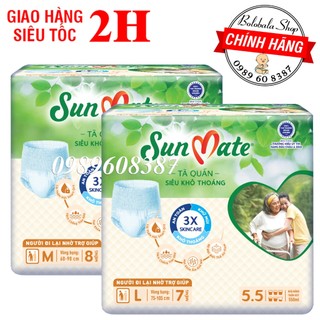 Tã Quần Người Lớn Sunmate Mềm Mại M9/L8/XL7 và Khô Thoáng M8/L7