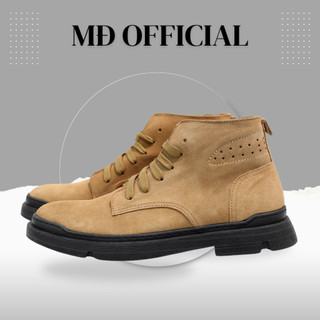 Giày boots da lộn mđ g1125 cổ lửng có may đế