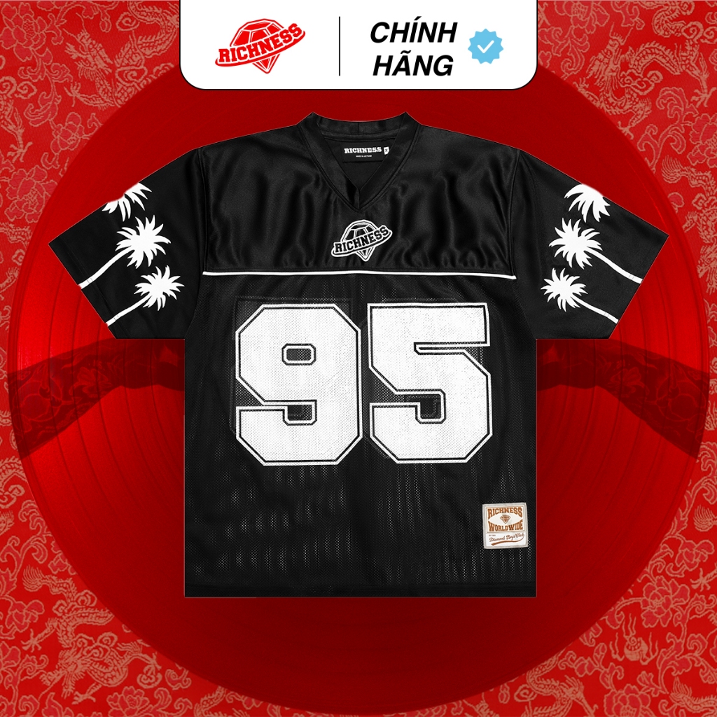 Áo Thun Thể Thao JERSEY Phối Lưới Local Brand RICHNESS PALM JERSEY 95 Unisex- Form Oversize Hot Trend