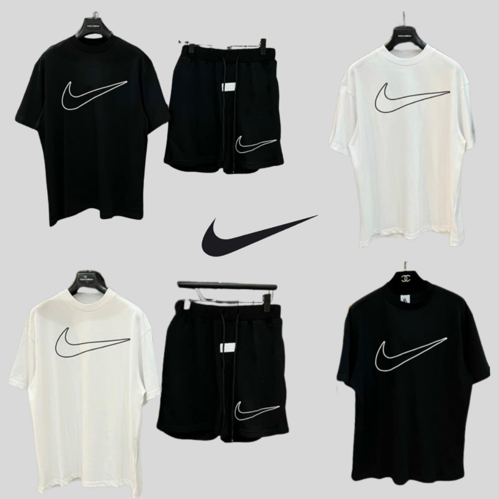 Combo set bộ Nike Stussy MLB unisex áo thun cotton 100%+ Quần short dù dày dặn chuẩn form unisex nam nữ cao cấp T112