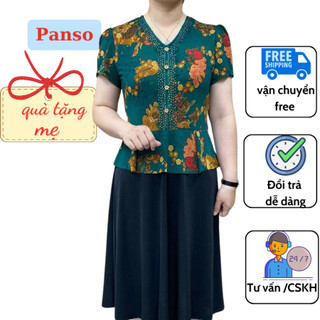 Đầm trung niên SM38 thun coton co giãn 4 chiều full size từ 40-80 Kg