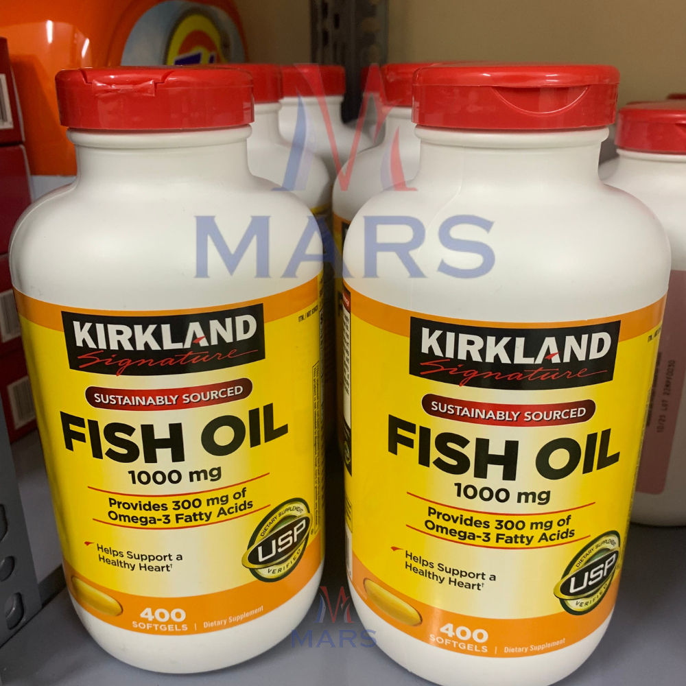 VIÊN UỐNG DẦU CÁ KIRKLAND FISH OIL 1000mg 500 viên, dầu cá fish oil của Mỹ