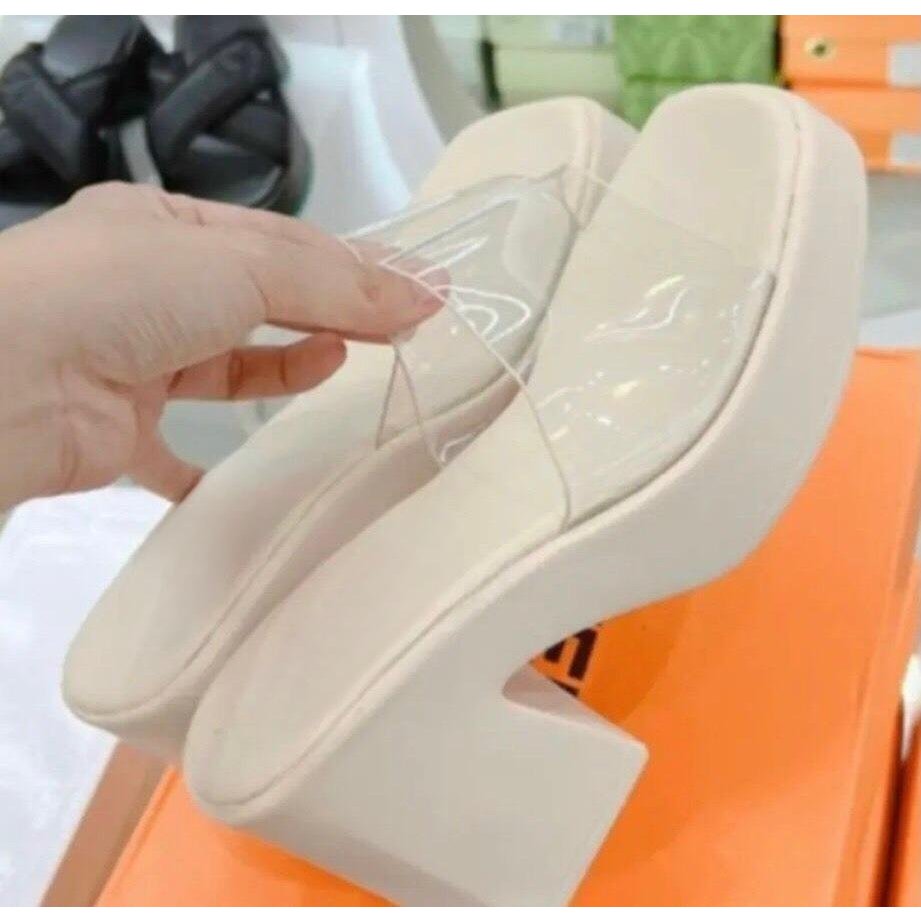 Dép Xuồng PU Siêu Nhẹ Nữ NT Store 9cm - Quai Ngang Trong Suốt, Dáng Thon Gọn, Xinh Xắn, Dễ Thương_MÃ 015_L1A. | BigBuy360 - bigbuy360.vn