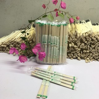 Sét siêu rẻ đũa gỗ tách nhật bản 100 đôi/gói opp đóng gói opp có tăm 20cm