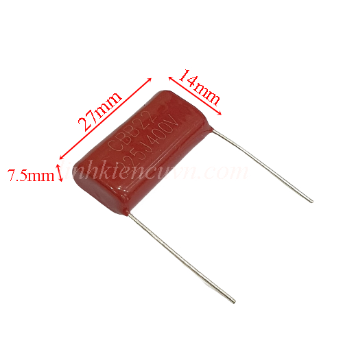 Tụ CBB 2.2uF 225J 400V P25mm