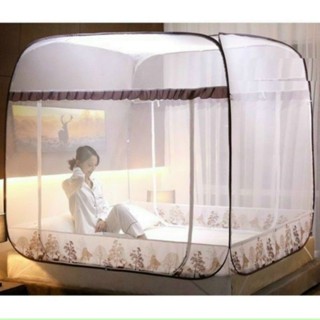 Màn chụp tự bung người lớn, màn đỉnh vuông Mùng chụp tự bung ngủ chống muỗi xếp gấp gọn Cozy