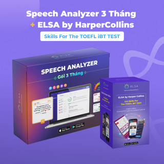 Combo Phần Mềm Speech Analyzer 3 tháng và Khóa luyện thi chứng chỉ quốc tế ELSA by HarperCollins-Skills For TOEFLiBT TES