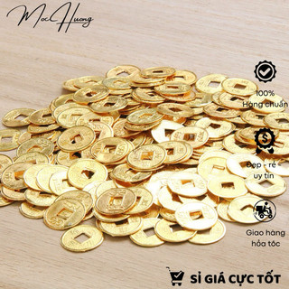 [HOT] 2 Đồng xu màu vàng nhỏ 1.4cm bỏ hũ muối, ban thờ - MH925