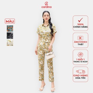 Set sơmi lụa Cardina chất lụa satin cao cấp thiết kế bo gấu quần baggy trẻ trung 4SQB02
