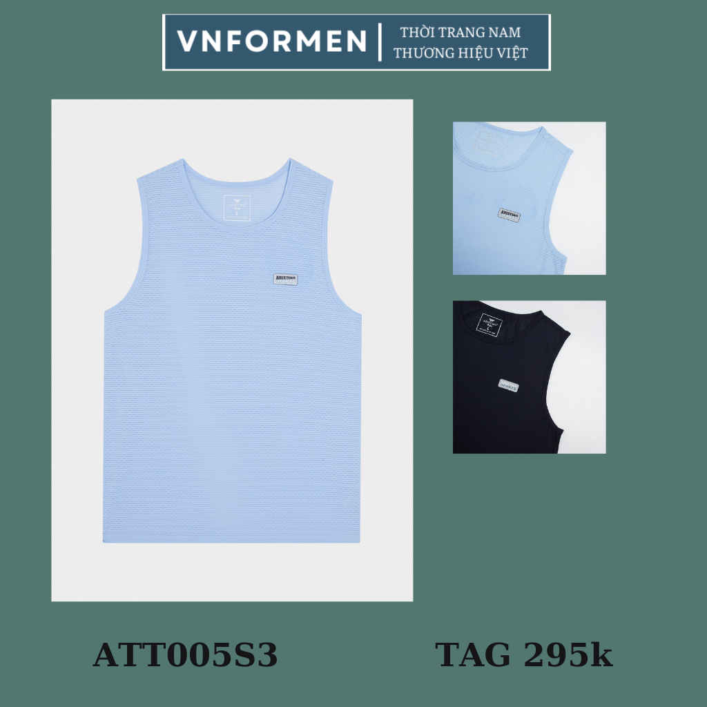 Áo ba lỗ Aristino thông hơi mỏng mềm mát nhanh khô ATT005S3