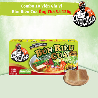 Combo 10 Hộp Viên Gia Vị Bún Riêu Cua Ông Chà Và 126g (Crab Chowder Rice Noodle Soup Cubes)