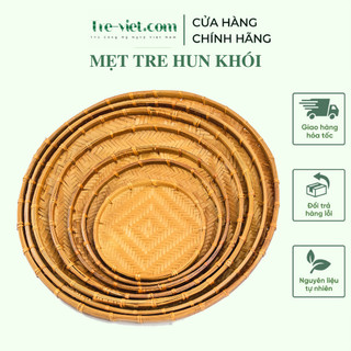 Met Bún Đậu - Mẹt Tre Hun Khói Cạp Mây nhiều kích thước - Khay tre đựng đồ ăn/ decor trang trí