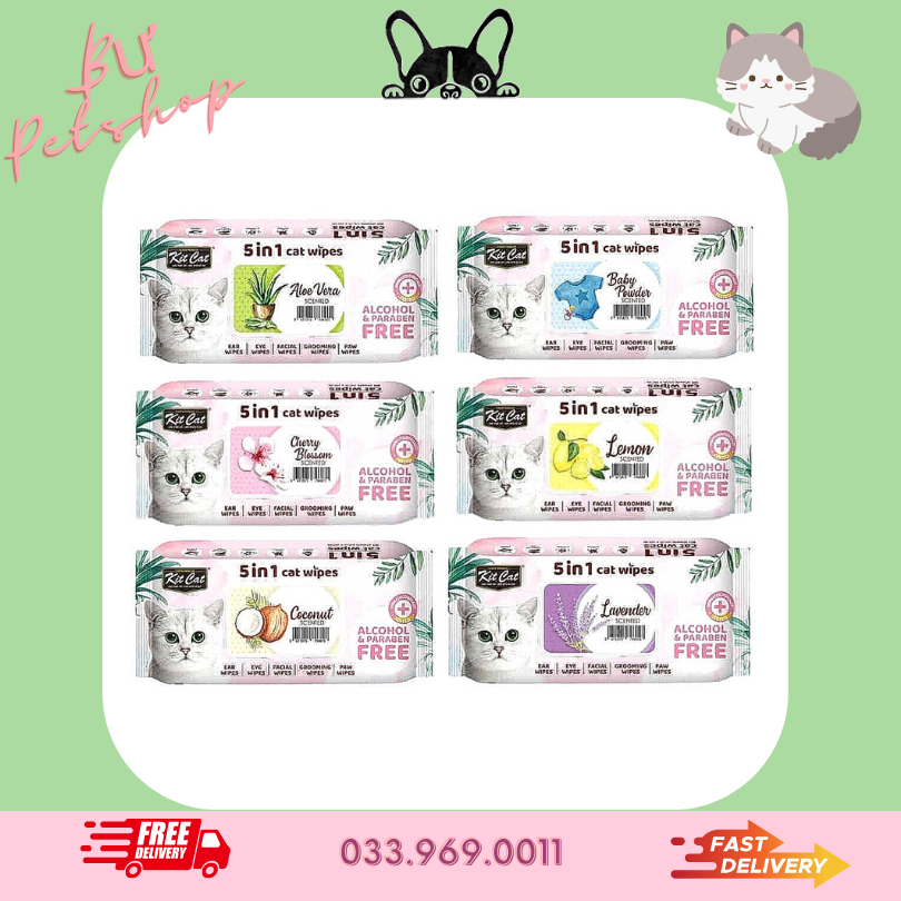 Khăn Ướt Cho Mèo KitCat Kháng Khuẩn 80M