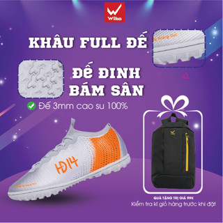 Giày Đá Bóng Wika Hoàng Đức HD14 Chính Hãng Cho Sân Cỏ Nhân Tạo, Giày Đá Banh HD Đệm Lót EVA Trợ Lực Cao Cấp