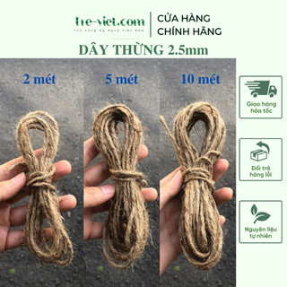 Dây thừng trang trí handmade - dây gai - sợi cói, sợi đay, sơ dừa 2.5mm