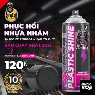 Chai xịt phục hồi nhựa nhám, nhựa đen, dưỡng đen dàn áo, bống lốp Sprayking Plastic Shine 400ml