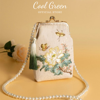 Túi Lụa Thêu Hoa,Túi Xách Vintage,Túi Chụp Áo Dài,Túi thêu,túi ngọc trai,Túi gấm cổ trang,Túi xách với áo dài