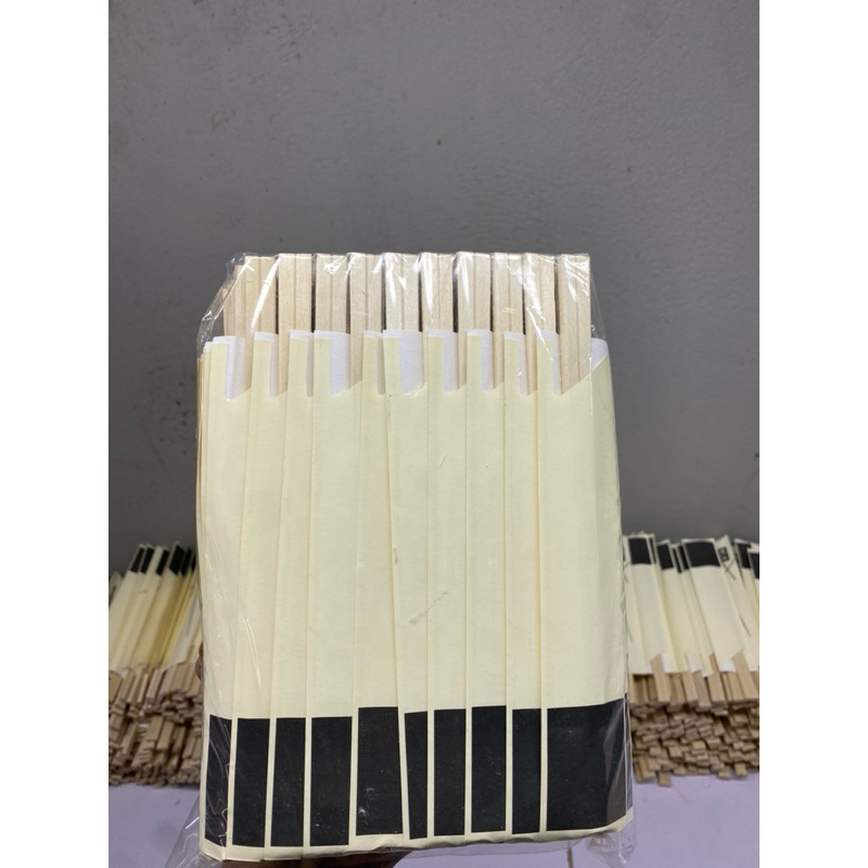 Sét 100 đôi đũa dùng 1 lần, đũa gỗ tách Nhật bao đũa giấy hở dùng một lần