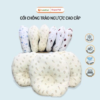 Gối Chống Trào Ngược Cho Bé Sơ Sinh GOLDCAT Chất Vải Muslin Mềm Mịn, Thấm Hút Tốt (Vỏ Có Khóa Kèm Lõi Bông)