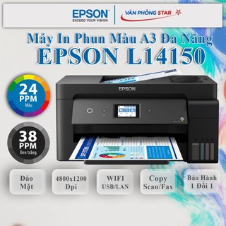 Máy in màu đa chức năng Epson Ecotank L14150 khổ A3. Máy in đảo mặt, in ảnh cỡ lớn chính hãng EPSON bảo hành 2 năm