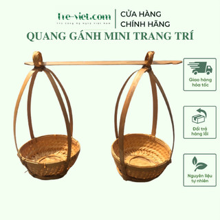 Quang gánh mini trang trí decor dễ thương chụp ảnh - Quang gánh tre mini hun khói
