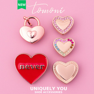 Charm Dép, Jibbitz Crocs Kim Loại, Đính Đá Sang Xịn Hình Trái Tim - TM63