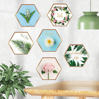 Decal dán tường mẫu lục giác hoa