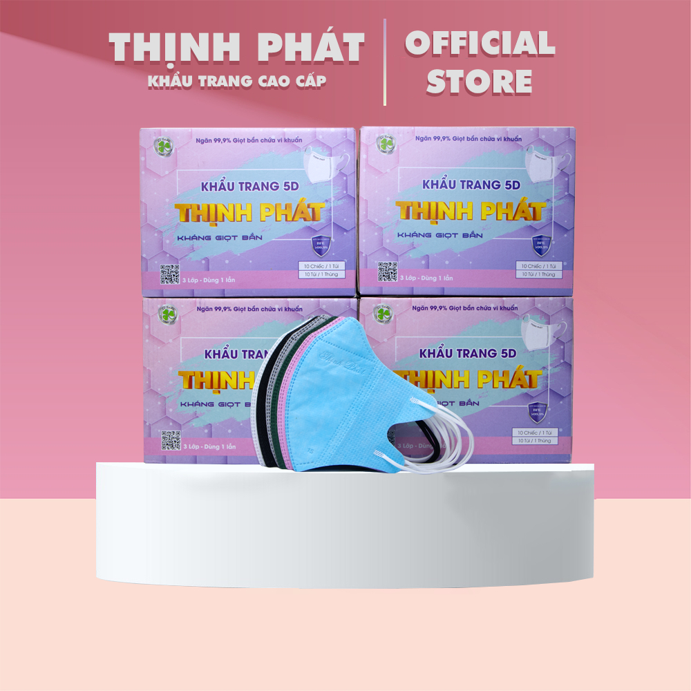 5D Thịnh Phát - Thùng 600 Chiếc Khẩu Trang Kháng Khuẩn Chống Bụi Mịn