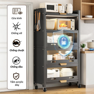 Kệ tủ nhà bếp thép carbon dày đa năng có bánh xe hàng việt nam siêu chắc chắn có hỗ trợ phí ship