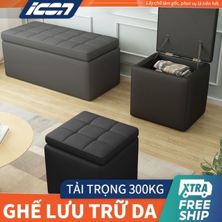 ICON Hộp đựng đồ, hộp đựng đồ đa năng - Ghế 2 trong 1 có thể gấp Ghế hộp có ngăn chứa đồ tiện dụng