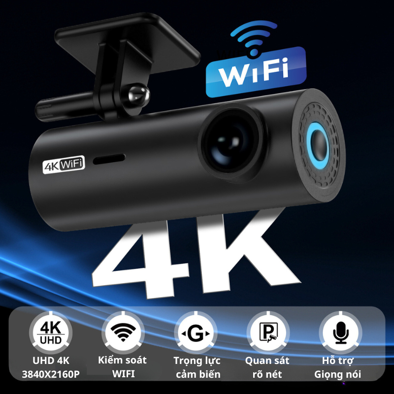 Camera hành trình 4K WiFi không màn hình 2160P HD tầm nhìn ban đêm 3M keo Dash Cam, Hàng chính hãng BH 12 tháng | BigBuy360 - bigbuy360.vn