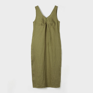 TimTay Đầm Dài Sát Nách Cổ V Dáng Bí 100% Linen - Ava Dress - SP002696
