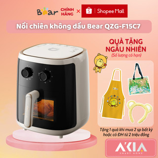 Nồi chiên không dầu 5L Bear QZG-F15C7, 2 núm điều khiển, chín đều các mặt, chống dính, chính hãng - BẢO HÀNH 18 THÁNG