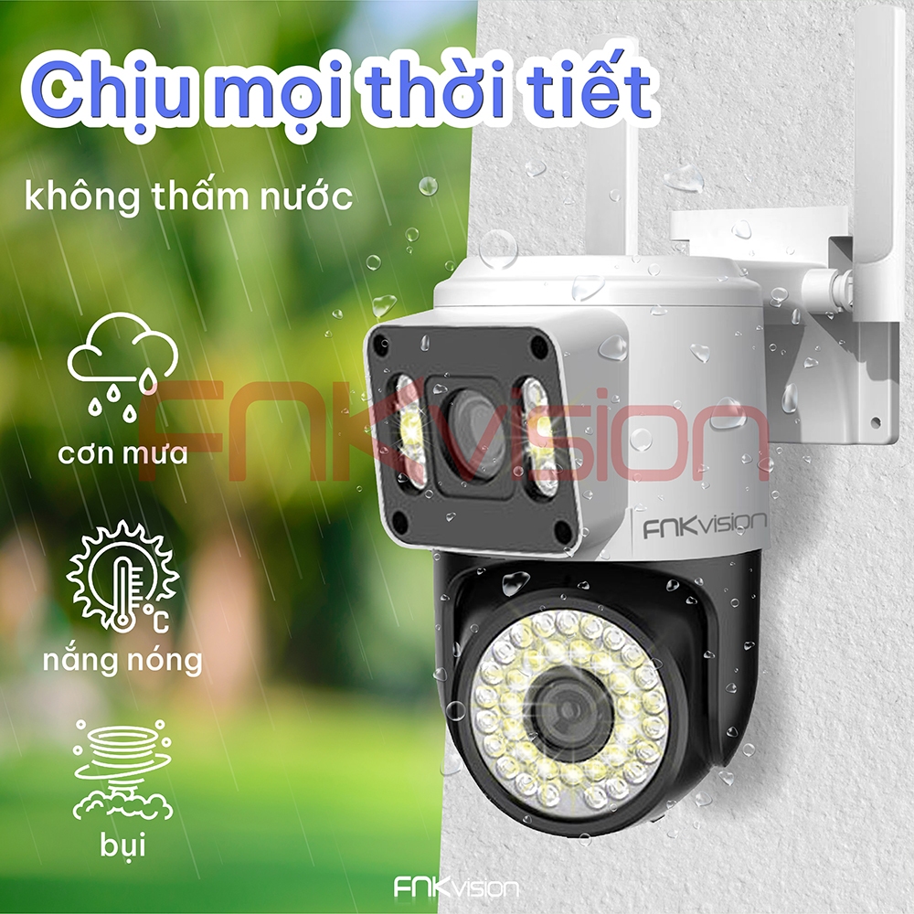 Camera  Wifi YooSee Q42D 2 mắt - Fnkvision 12mpx - siêu nét góc quay rộng, ban đêm xem có màu, có cổng mạng Lan | BigBuy360 - bigbuy360.vn