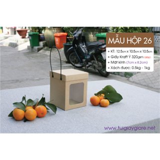 25 cái - Hộp giấy kraft có nắp đậy rời đựng quà tặng, thực phẩm,quà lưu niệm - Hộp số 26