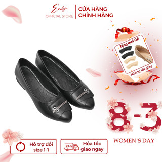 Giày Búp Bê Nữ Emily Giày Bệt Búp Bê Nữ Đính Nơ Xinh Xắn Da Mềm Êm Chân - ECT3M