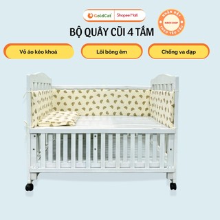  Quây Cũi Cho Bé GOLDCAT Thiết Kế 4 Tấm Thông Minh Dùng Cũi Trẻ Em Êm Ái, Chất Liệu Cotton An Toàn Cho Bé