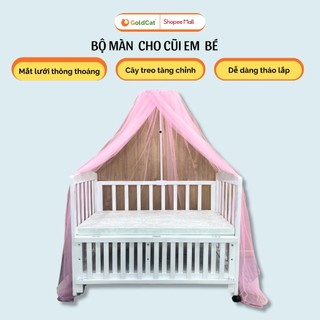 Màn Cũi Cho Bé GOLDCAT Và Cây Treo Màn Chất Liệu Vải Mắt Lưới Cao Cấp, Khung Treo Tăng Chỉnh Độ Cao Thông Minh