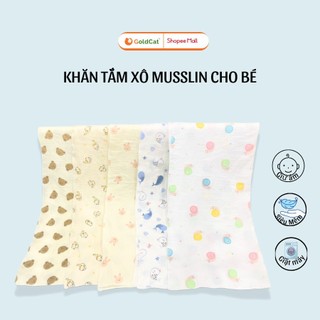 Khăn Tắm Xô Musslin GOLDCAT Kích Thước 70x90 Mềm Mịn, An Toàn Cho Bé