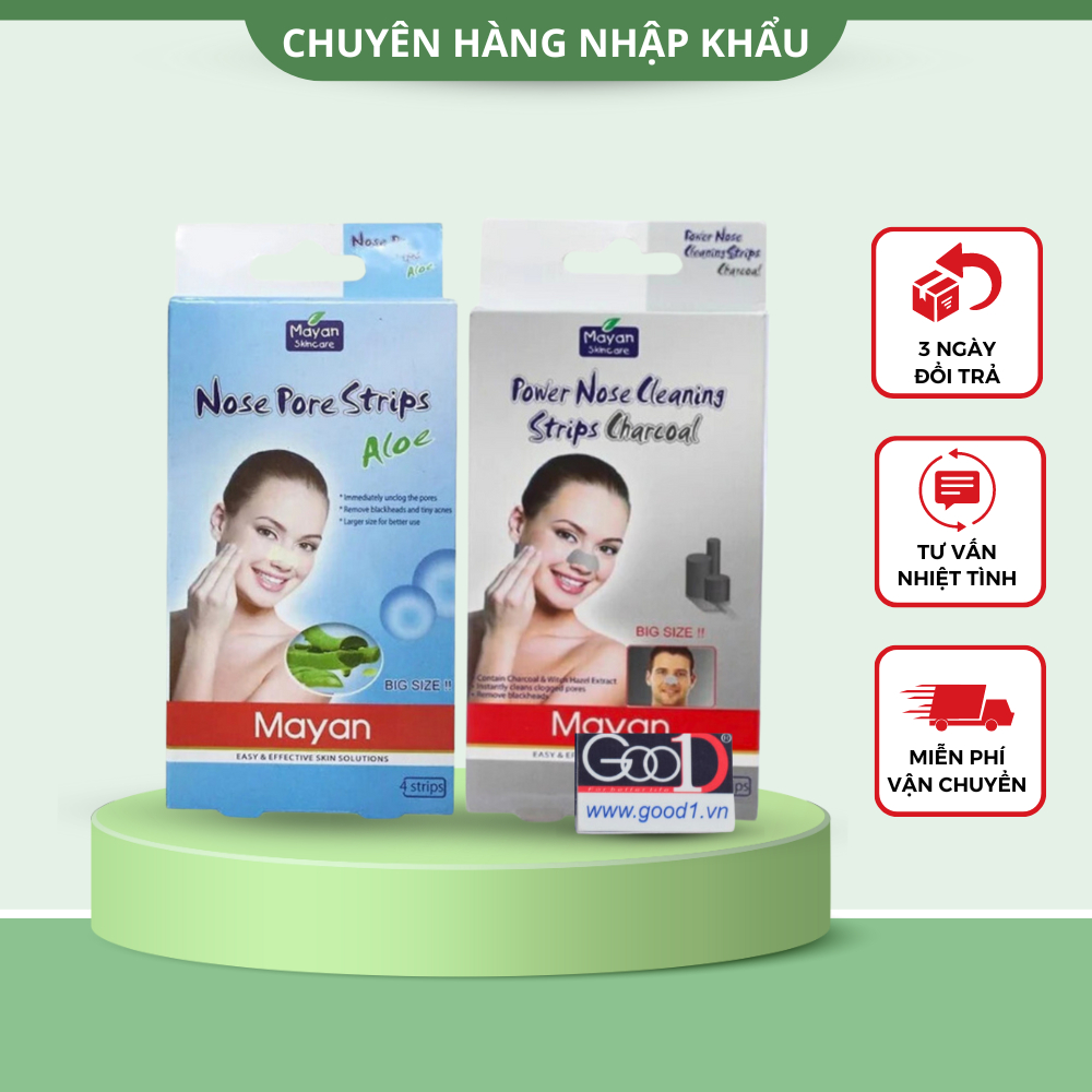 Miếng Dán Lột Mụn Đầu Đen Mụn Cám - Se Khít Lỗ Chân Lông Mayan Nose Strips