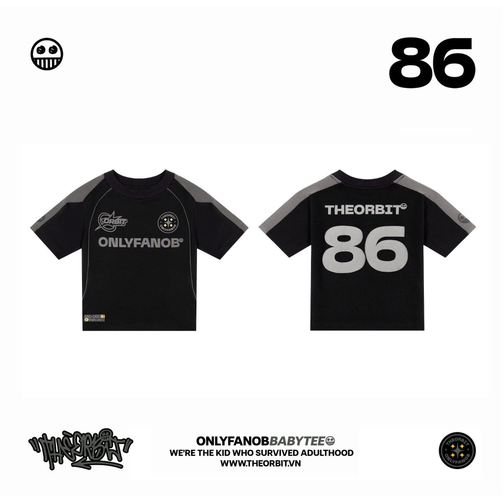 Áo Croptop nữ OnlyfanOB màu đen phối viền The ORBIT