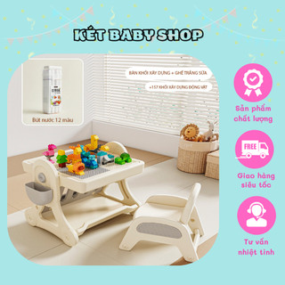 Bộ bàn ghế xếp hình đa năng cao cấp 157 chi tiết giúp bé phát triển tư duy và sự sáng tạo