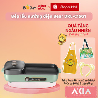Bếp lẩu nướng điện 2 ngăn 3L DKL-C15G1, chống dính, dễ vệ sinh, thanh gạt điều chỉnh nhiệt độ - BẢO HÀNH 18 THÁNG