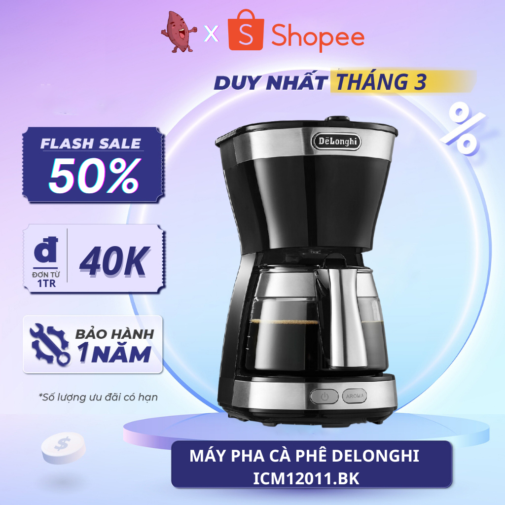 Máy pha cà phê Delonghi ICM12011.BK, Thương hiệu Đức, Hàng chính hãng